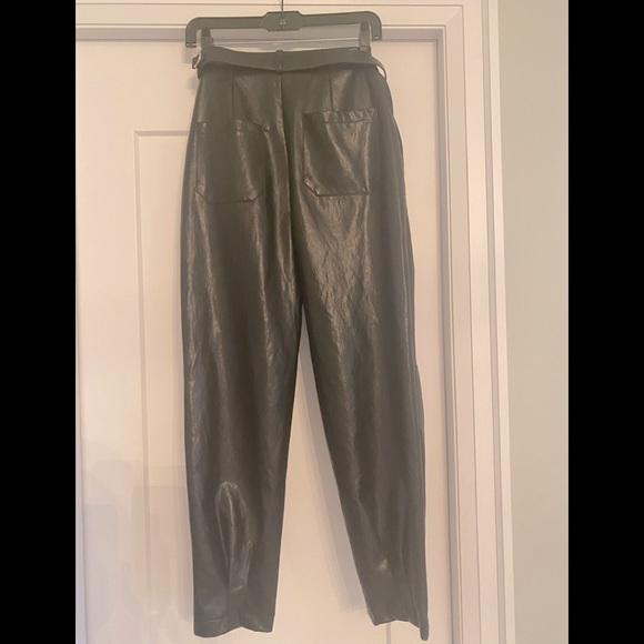 Frankie Shop Vegan Leather Pants with belt, jogger style - Picture 2 of 7